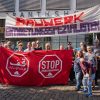 08.08.2019 Delegation aus Berlin während einer Kundgebung gegen die Immobilienfirma Bauwerk in Hamburg:    
