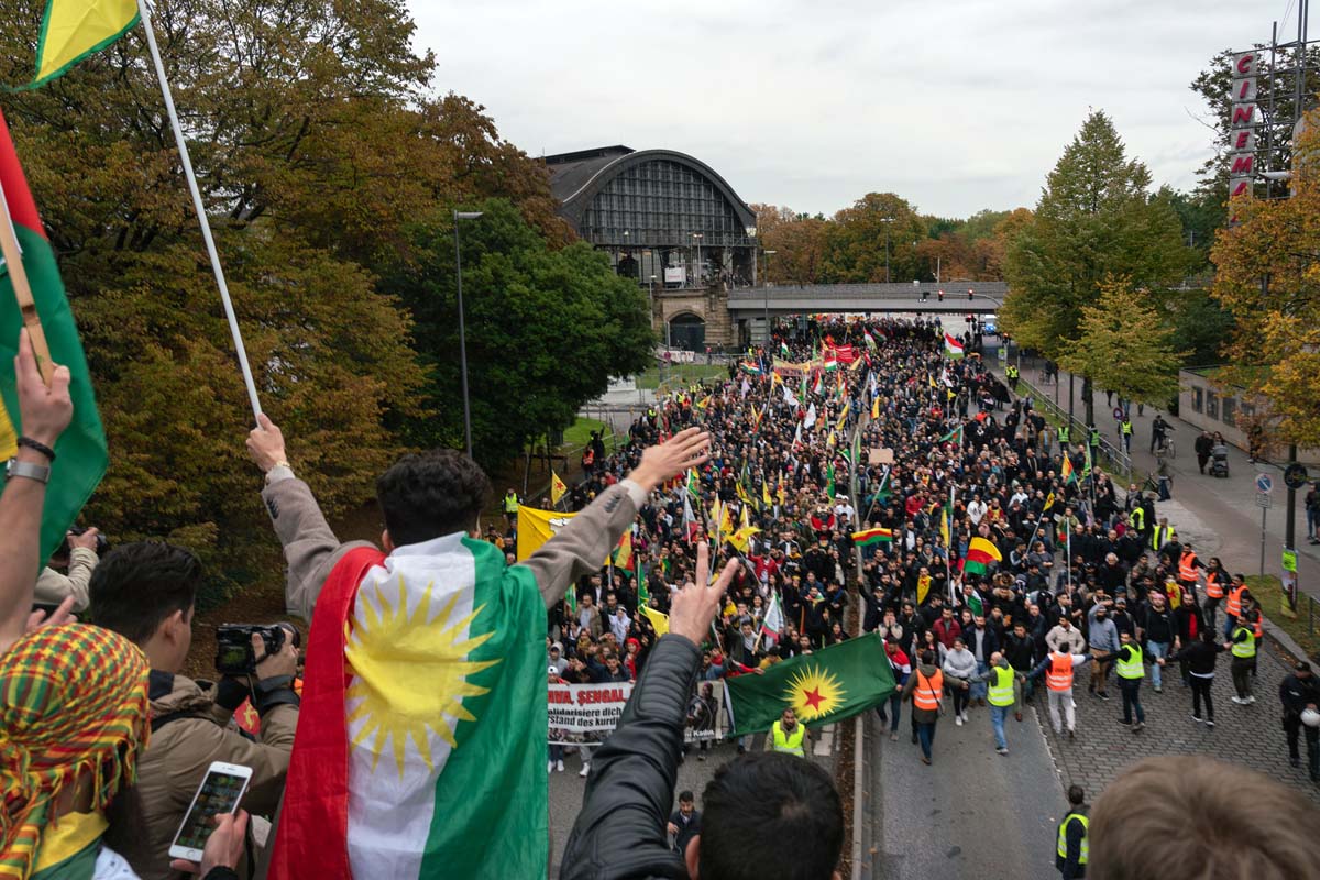 12.10.2019, Hamburg Demo „Nein zur türkischen Aggression in Rojava!“: 