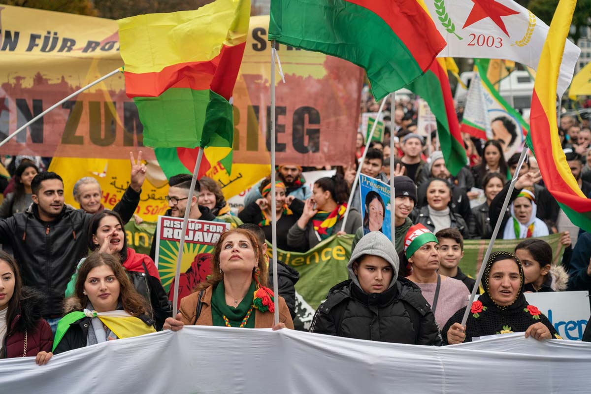 19.10.2019, Hamburg, Demo gegen Überfall der Türkei auf Rojava/Syrien: 