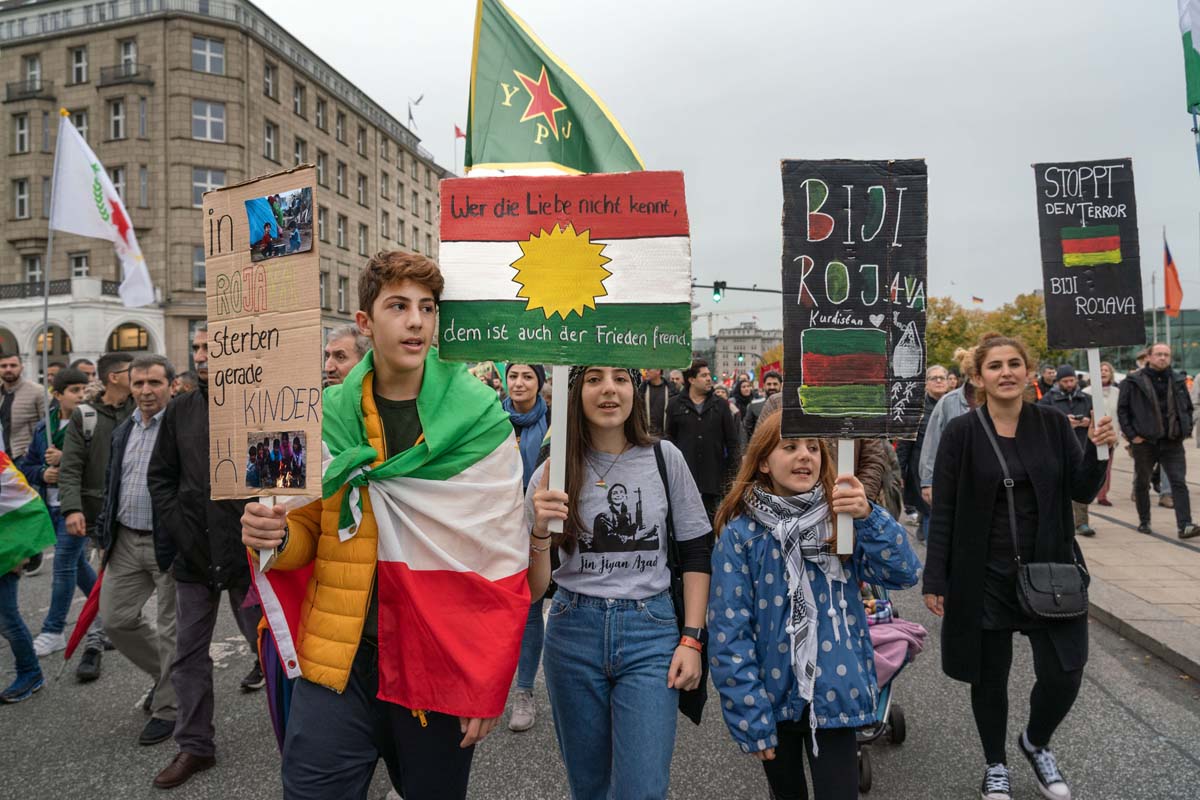 12.10.2019, Hamburg Demo „Nein zur türkischen Aggression in Rojava!“: 
