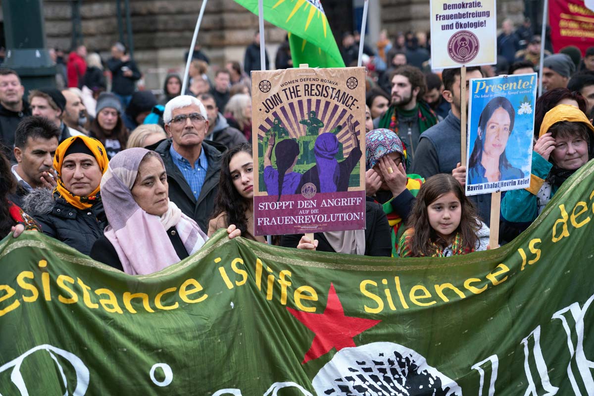 19.10.2019, Hamburg, Demo gegen Überfall der Türkei auf Rojava/Syrien: 