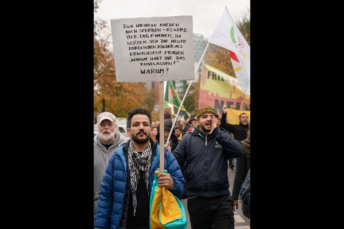 19.10.2019, Hamburg, Demo gegen Überfall der Türkei auf Rojava/Syrien: 