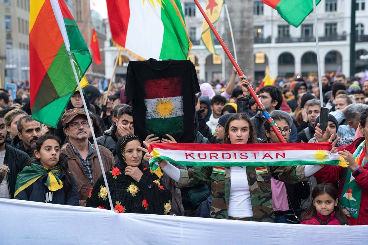 19.10.2019, Hamburg, Demo gegen Überfall der Türkei auf Rojava/Syrien: 