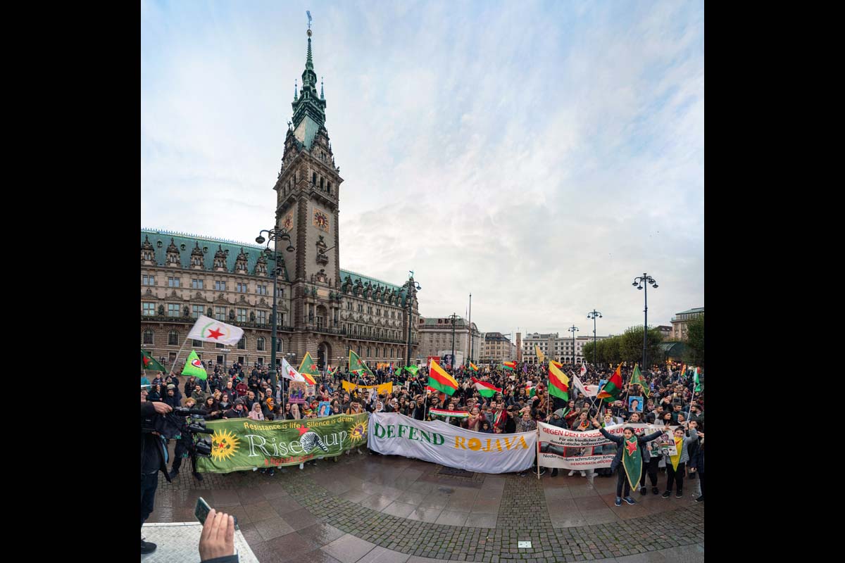 19.10.2019, Hamburg, Demo gegen Überfall der Türkei auf Rojava/Syrien: 