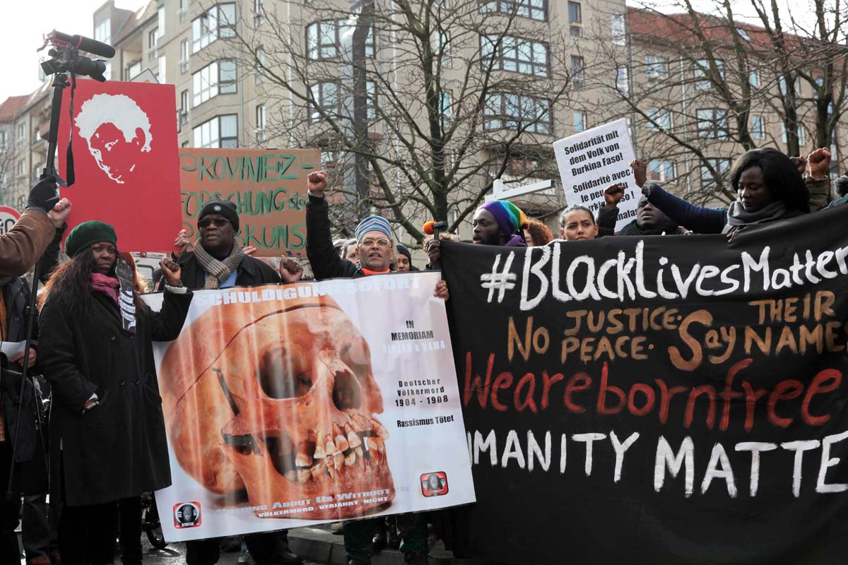 14. Gedenkmarsch zu Ehren der afrikanischen Opfer von Versklavung, Kolonialismus und Rassismus, Berlin 29.02.2020: Array