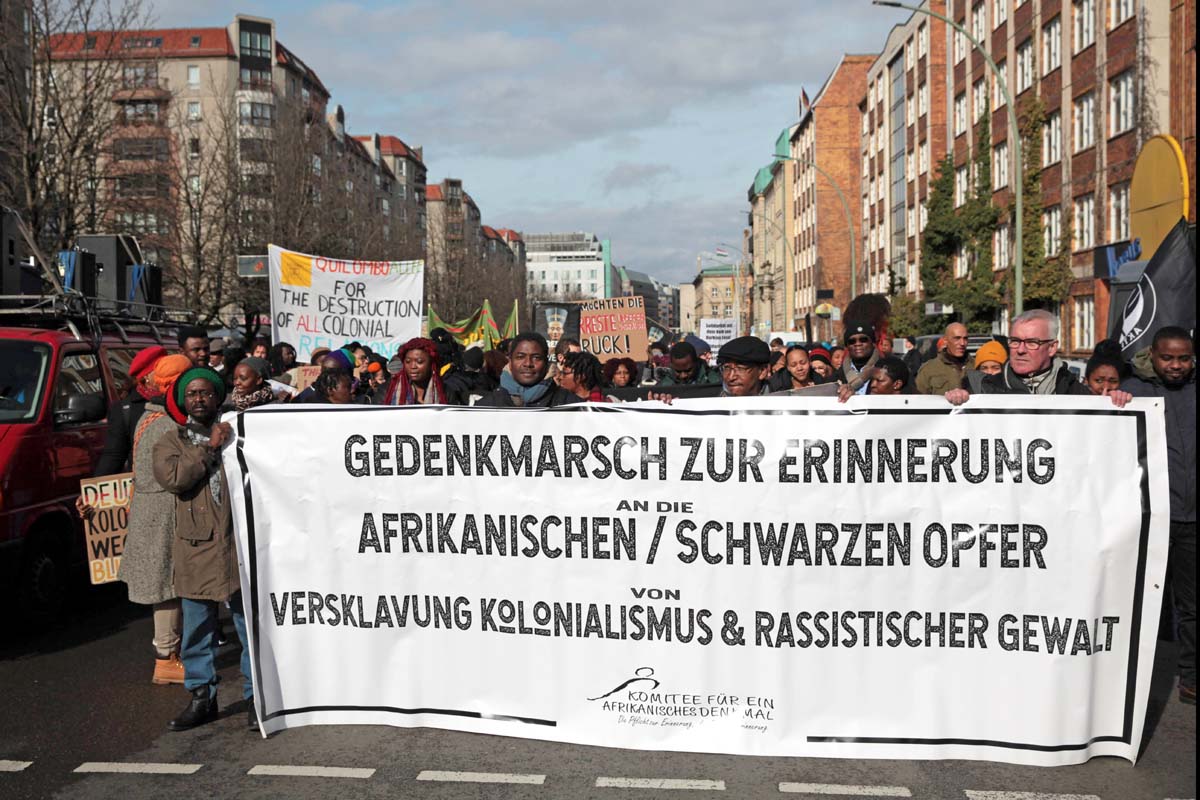14. Gedenkmarsch zu Ehren der afrikanischen Opfer von Versklavung, Kolonialismus und Rassismus, Berlin 29.02.2020: Array