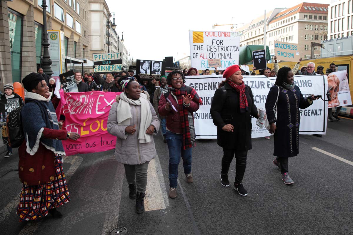 14. Gedenkmarsch zu Ehren der afrikanischen Opfer von Versklavung, Kolonialismus und Rassismus, Berlin 29.02.2020: Array