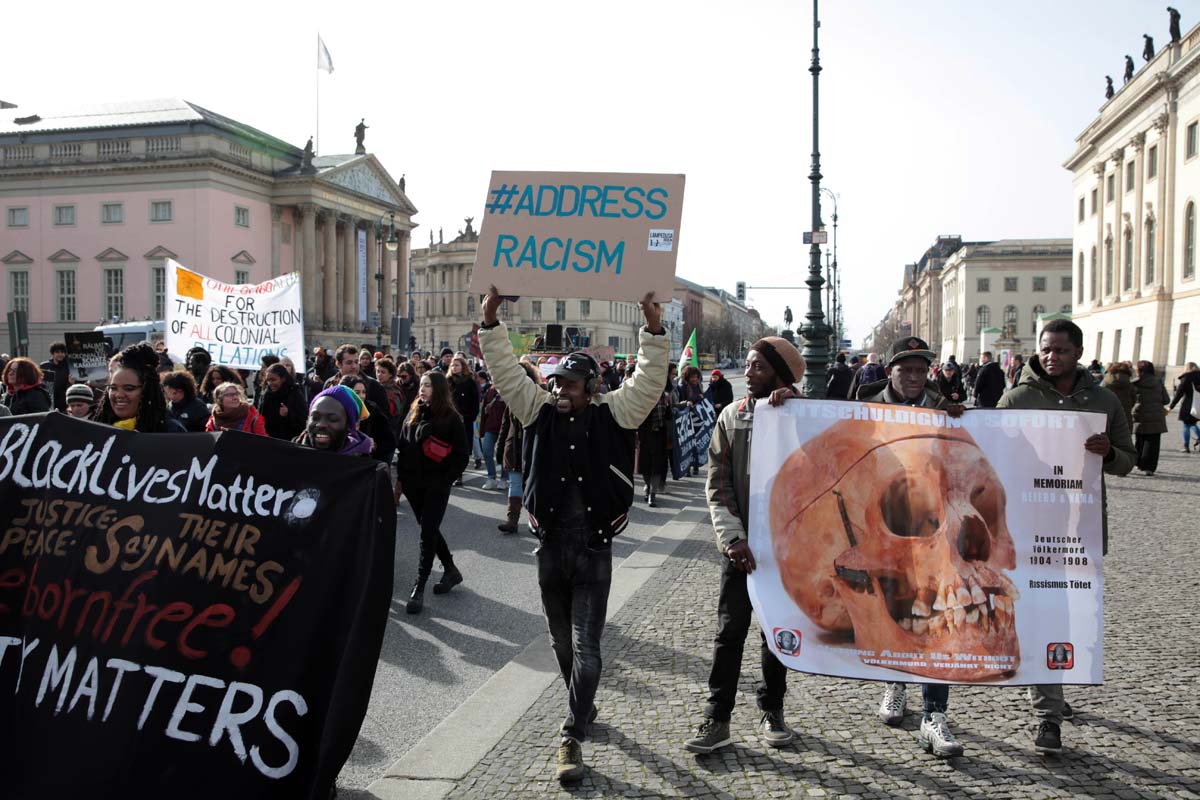 14. Gedenkmarsch zu Ehren der afrikanischen Opfer von Versklavung, Kolonialismus und Rassismus, Berlin 29.02.2020: Array