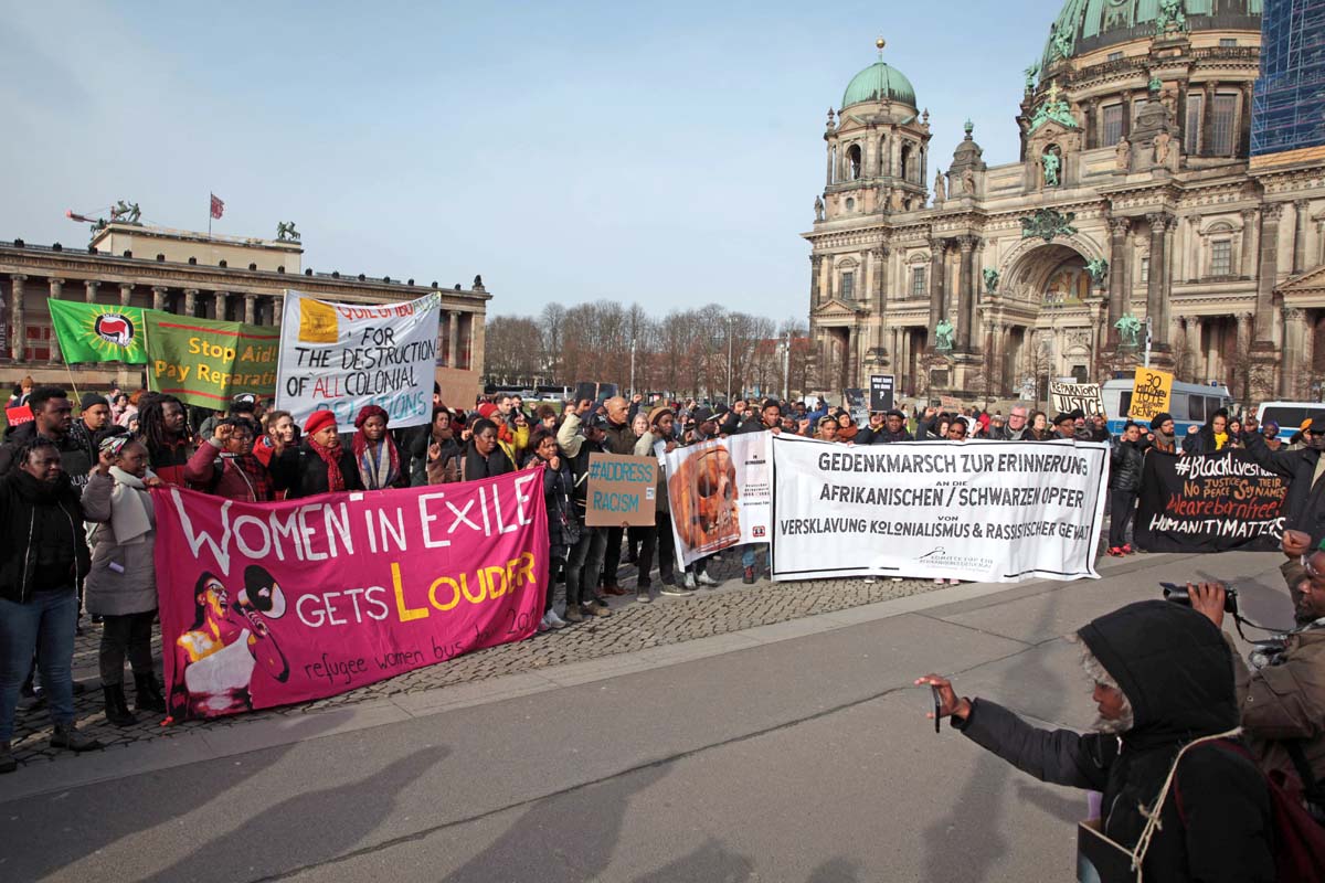 14. Gedenkmarsch zu Ehren der afrikanischen Opfer von Versklavung, Kolonialismus und Rassismus, Berlin 29.02.2020: Array