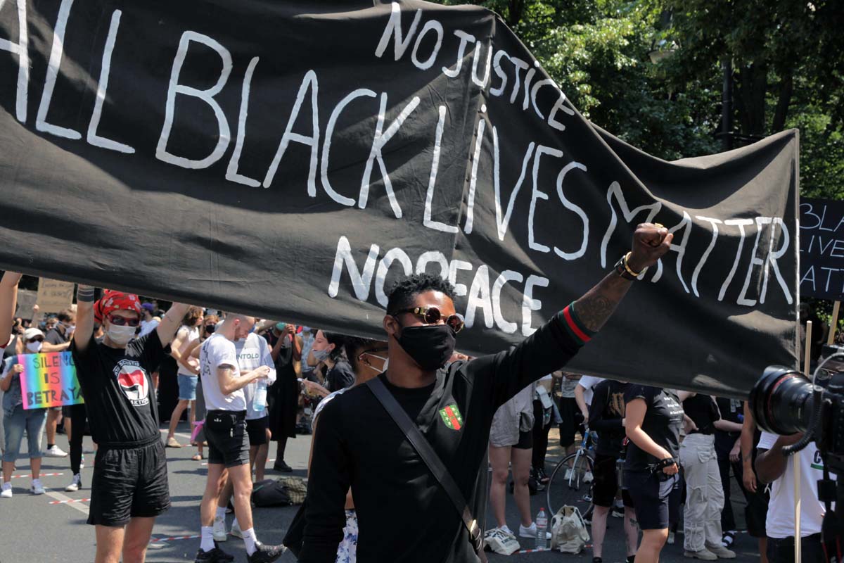 Black Lives Matter Protest in Berlin, Germany  27.05.2020: Array