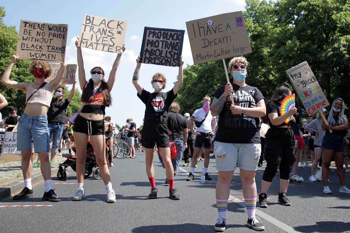 Black Lives Matter Protest in Berlin, Germany  27.05.2020: Array