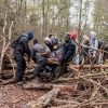 UmweltaktivistInnen protestieren im Dannenroeder Forst gegen den Ausbau der A49 fuer den ein Teil des Waldes gerodet werden muss:    Array