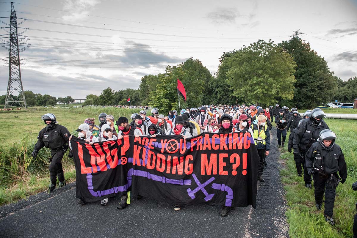Ende Gelaende Aktion in Brunsbuettel gegen ein geplantes Erdgasterminal: Array