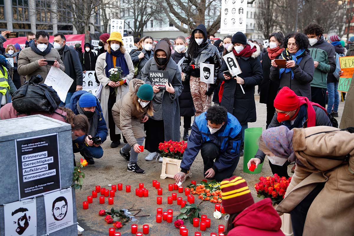 Hanau – Kein Vergessen! Berlin-Kreuzberg 19. Februar 2022: Array