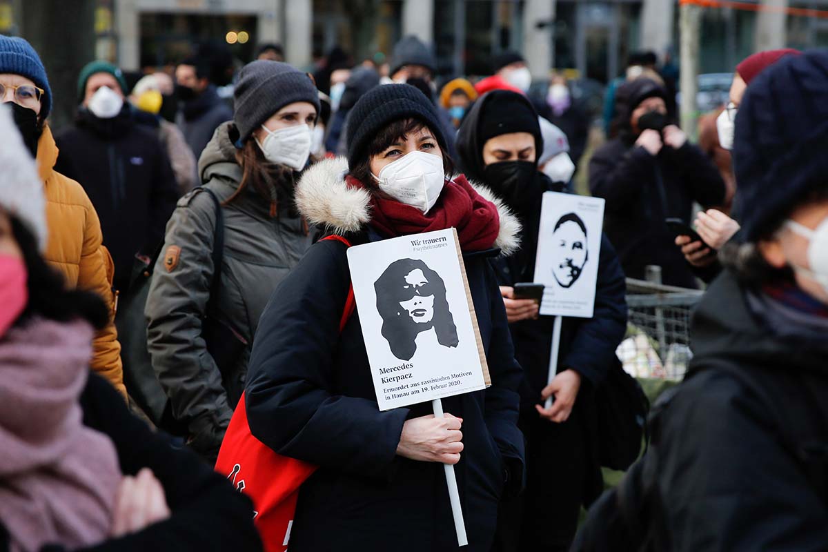 Hanau – Kein Vergessen! Berlin-Kreuzberg 19. Februar 2022: Array