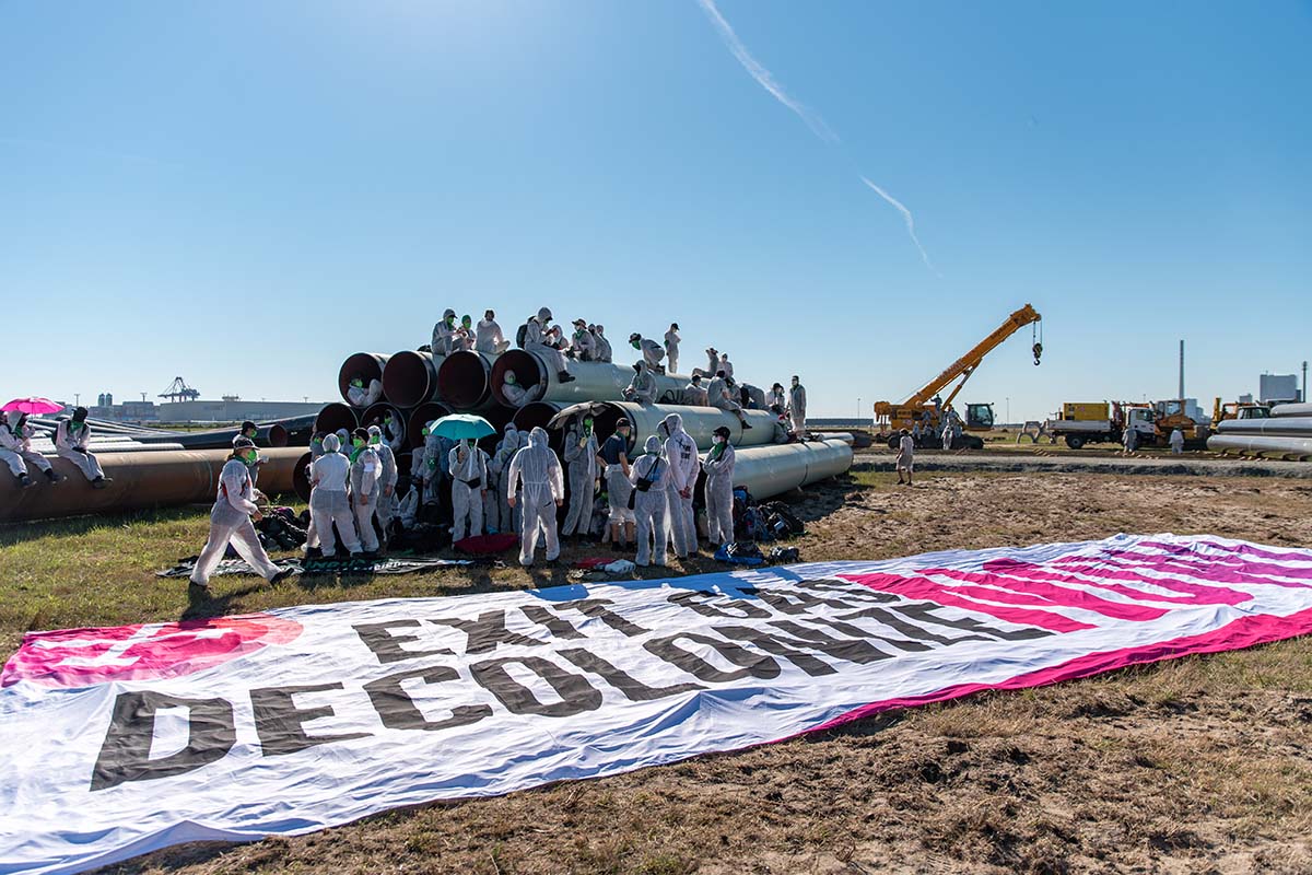 Ende Gelände Besetzung der Baustelle des LNG Terminal in Wilhelmshaven: Array