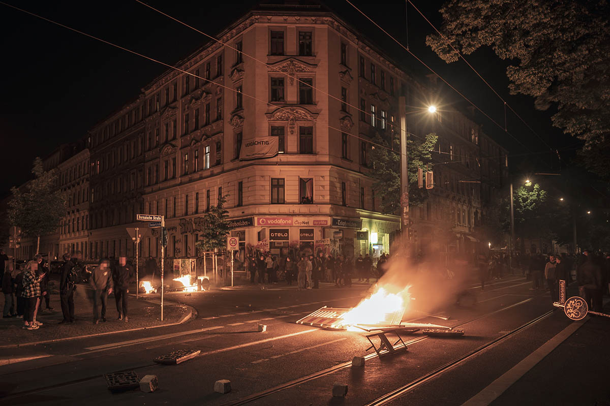 Proteste in Leipzig Connewitz für Lina E.: