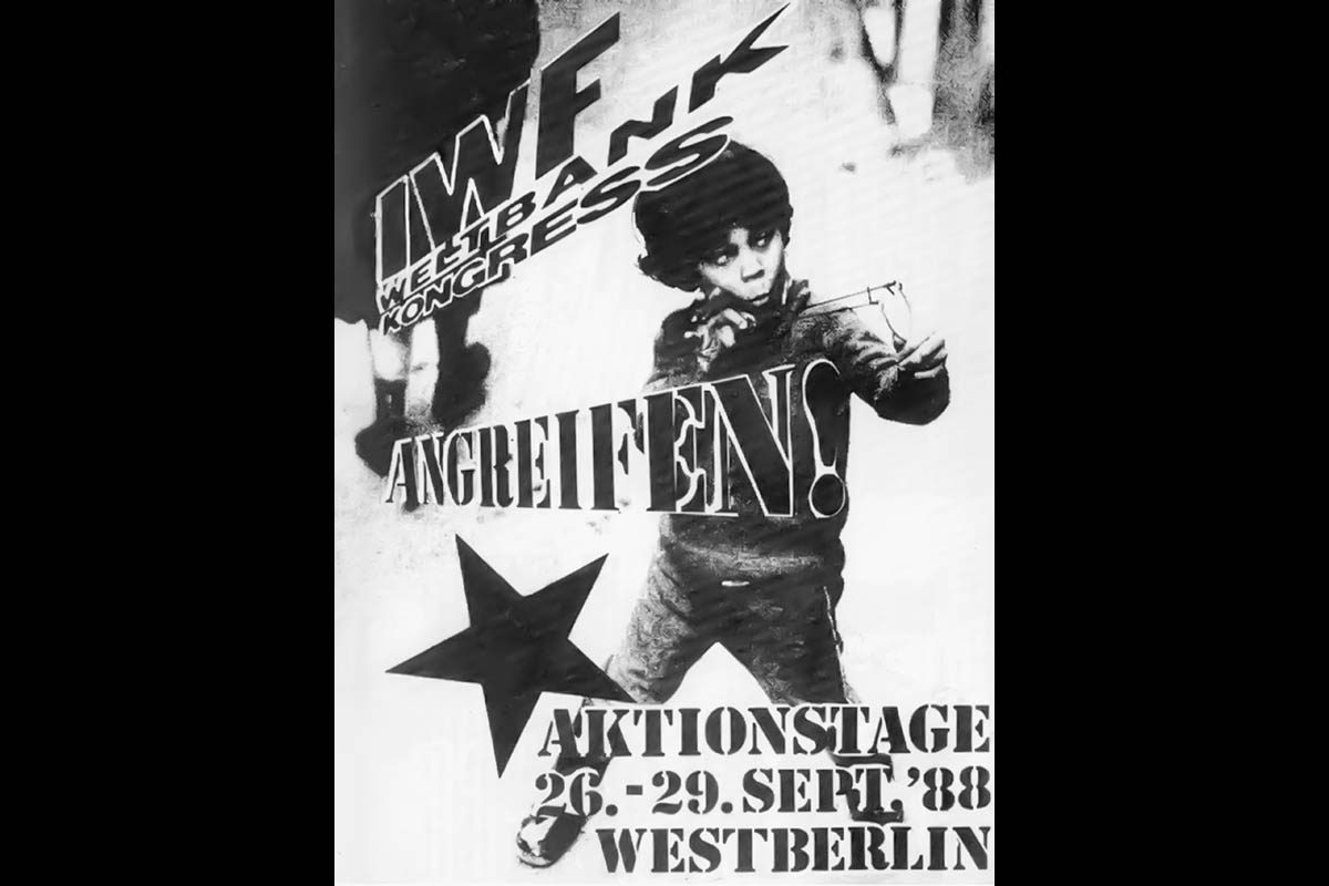 Mobilisierungsflyer für die Aktionstage rund um den IWF/Weltbank-Kongress: