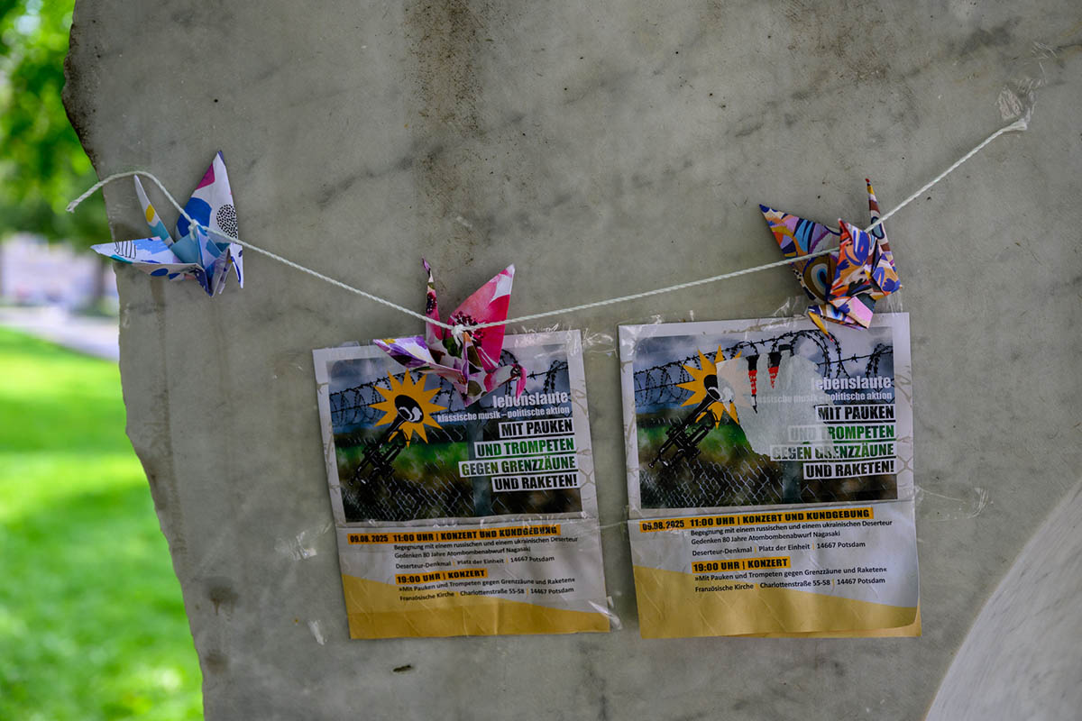 Konzert des Protestorchesters Lebenslaute zum 80ten Jahrestags des Atombombenabwurfs auf Nagsaki, Potsdam, 09.08.2025: Array