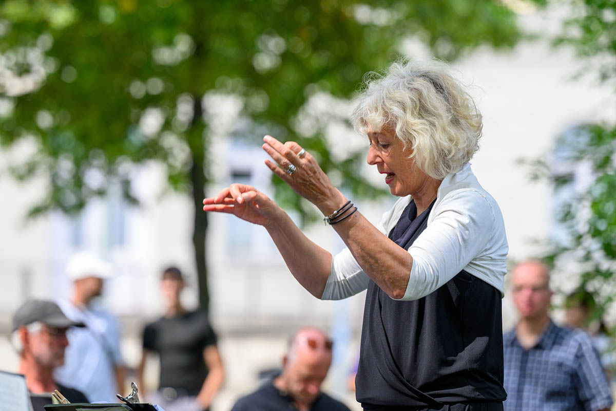 Konzert des Protestorchesters Lebenslaute zum 80ten Jahrestags des Atombombenabwurfs auf Nagsaki, Potsdam, 09.08.2025: Array