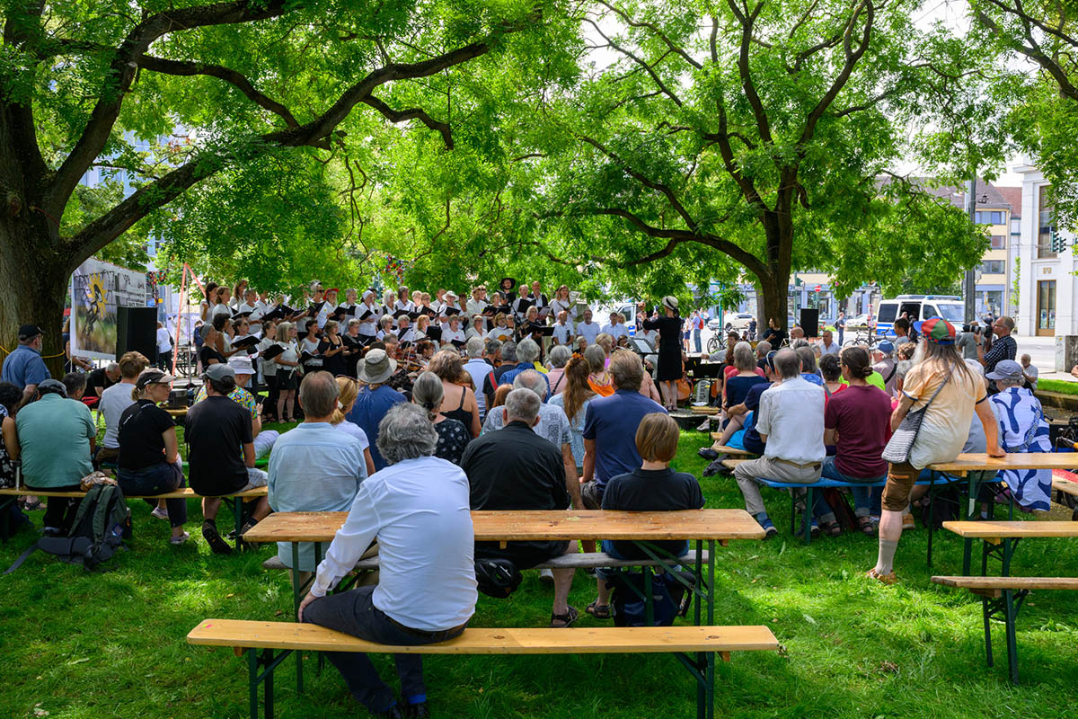 Konzert des Protestorchesters Lebenslaute zum 80ten Jahrestags des Atombombenabwurfs auf Nagsaki, Potsdam, 09.08.2025: Array