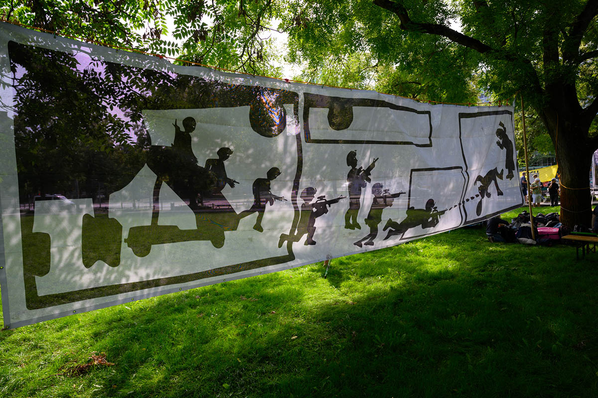 Konzert des Protestorchesters Lebenslaute zum 80ten Jahrestags des Atombombenabwurfs auf Nagsaki, Potsdam, 09.08.2025: Array