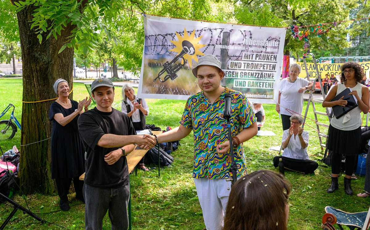 Konzert des Protestorchesters Lebenslaute zum 80ten Jahrestags des Atombombenabwurfs auf Nagsaki, Potsdam, 09.08.2025: Array