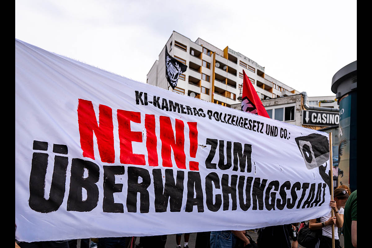 Demonstration gegen KI-Überwachung: 