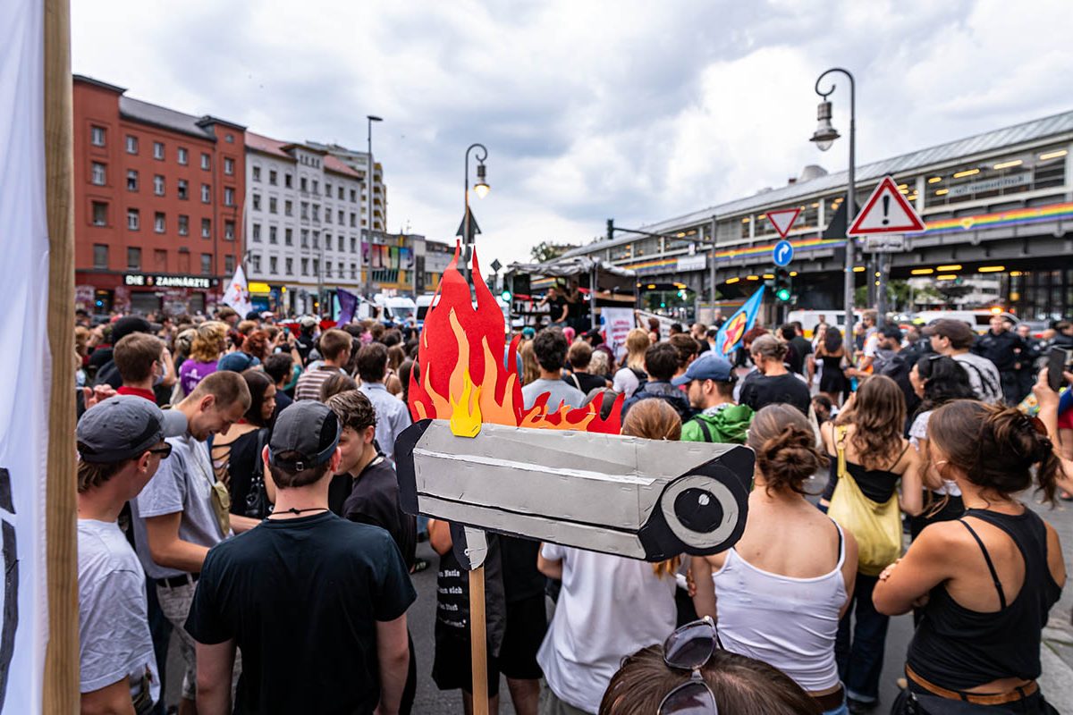 Demonstration gegen KI-Überwachung: 