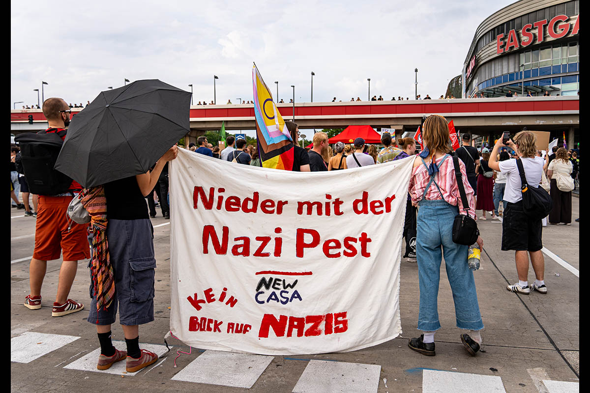 Protest gegen AfD-Wahlkampfstart in Marzahn: 